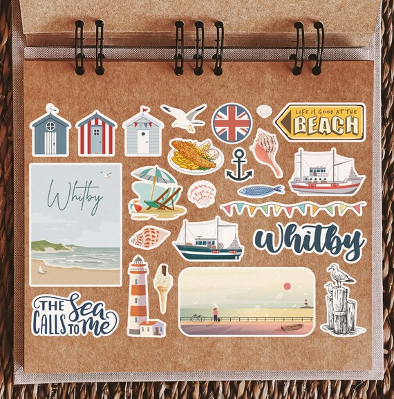 Whitby-Vinyl-Aufkleber Im A5-Bogen – Britische Küstenatmosphäre Für Auto, Laptop & Scrapbooking