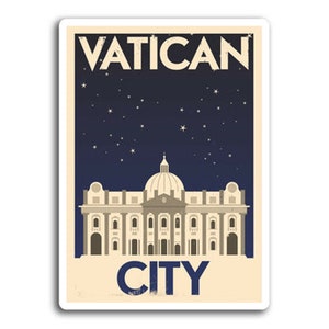 2 x 10cm Vatican City Vinyl Stickers - Europe Landscape Holiday Travel Illustration Landmarks Rustic Gift Kids Boys Girls Sticker #19320