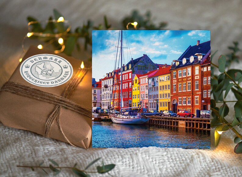 1 X Greeting Card & Vinyl Sticker Set - Denmark Danish Copenhagen ...