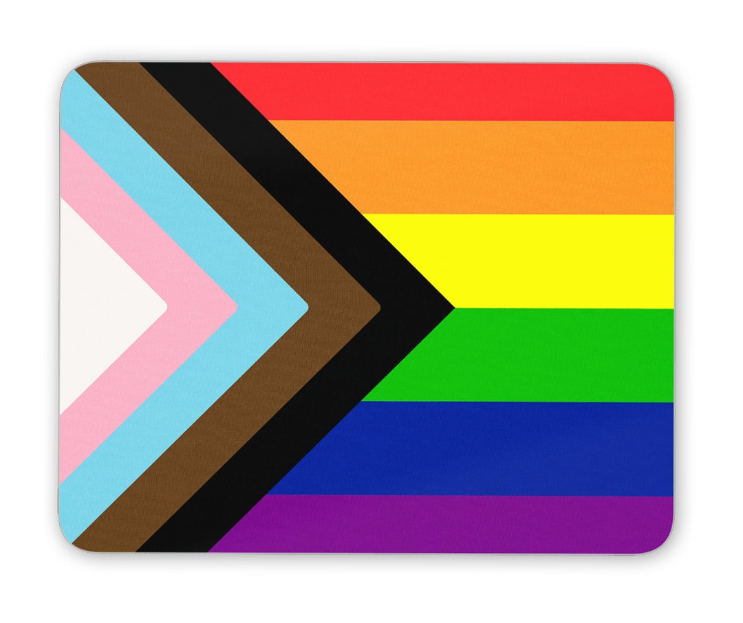 1 X Progress Pride Flag Mouse Mat - LGBTQ Gay Lesbian Rainbow Support ...