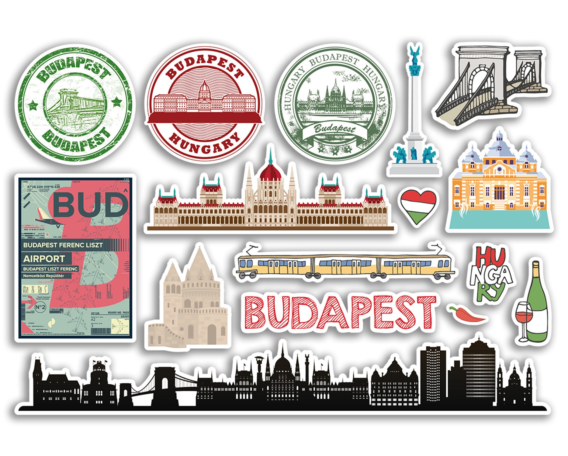 Foglio adesivo A5 Polonia punti di riferimento adesivi in vinile - mappa polacca timbro aeroportuale Skyline bandiera viaggi vacanze paese città estetica #80378
