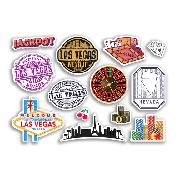 A5 Sticker Sheet Las Vegas Landmarks Vinyl Stickers Nevada Etsy UK
