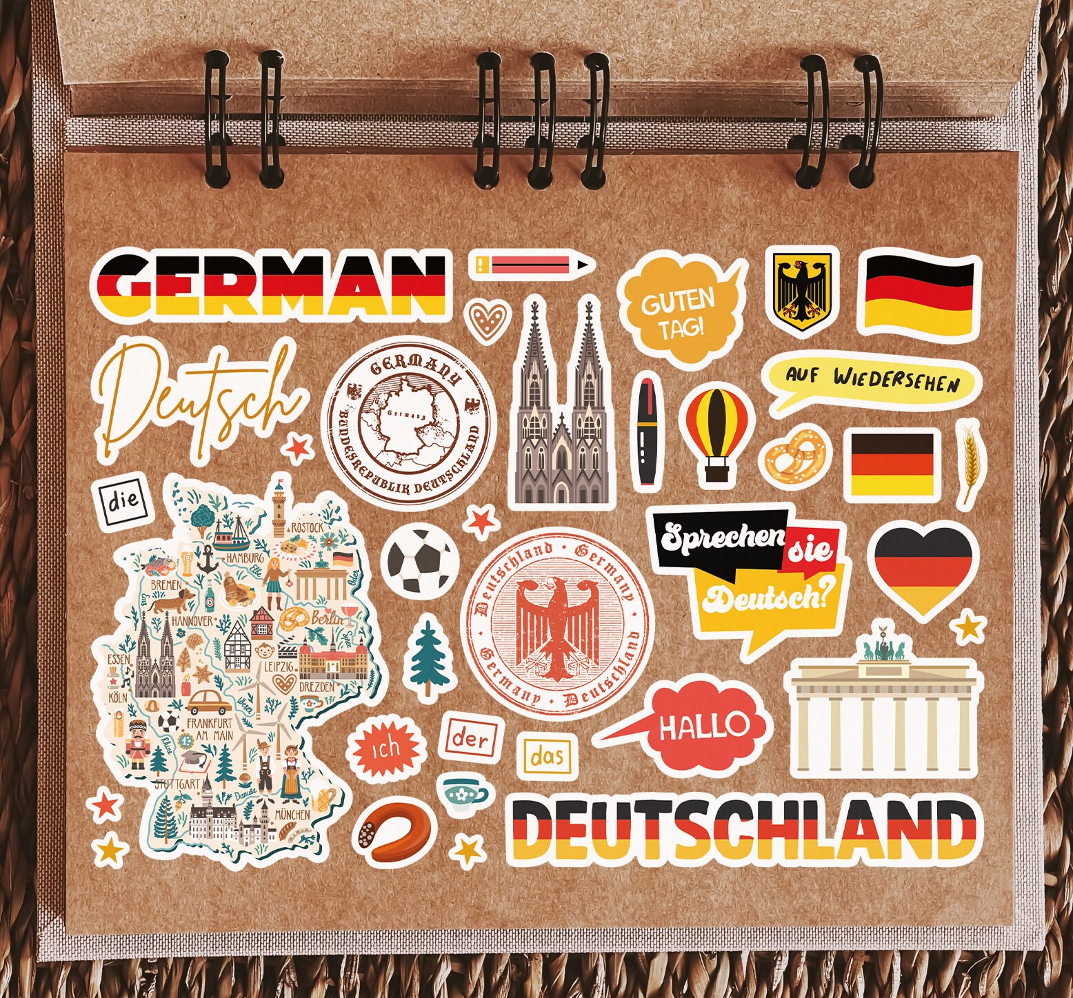 Stickers Autocollants 3D Drapeau Allemagne - 2 Pièces, Flexibles, étanches - Décoration Voiture, Objet
