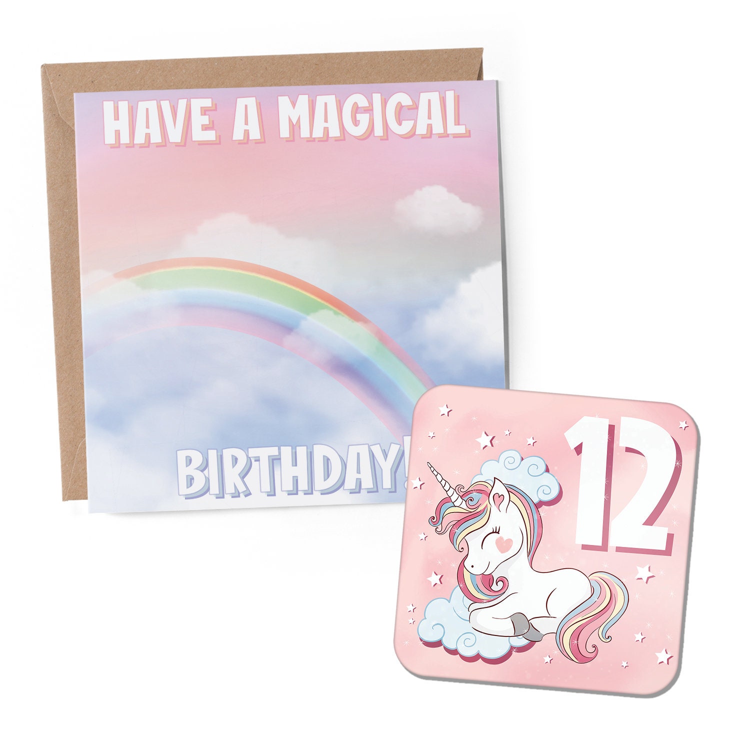 Afie Grußkarte Zum Öffnen – Einhorn & Regenbogen Design, Für Mädchen, Kinder, Jugendliche, Mit Umschlag