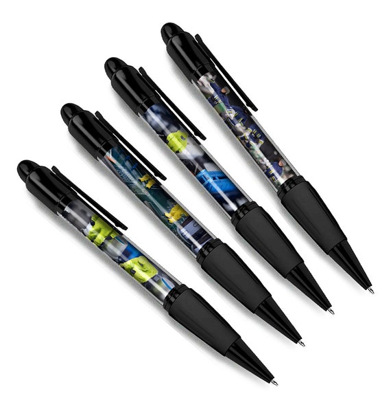 Set of 4 Funny Small Technicians Black Ballpoint Pens Motherboard