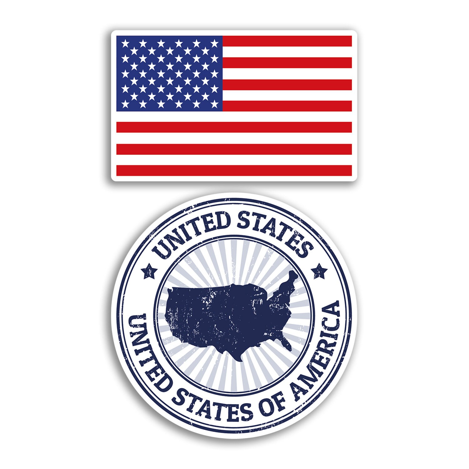 2 X 10cm United States Vinyl Stickers - America USA Country Map Flag ...