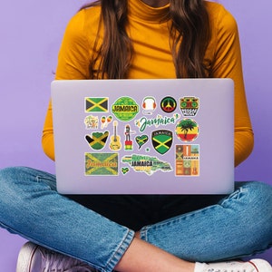 A5 Sticker Sheet Jamaica Landmarks Vinyl Stickers - Caribbean Map Airport Stamps Skyline Flag Travel Holiday Scrapbook Aesthetic #79028 image 3