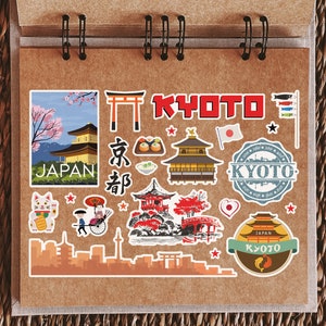 A5 Sticker Sheet Kyoto Landmarks Vinyl Stickers - Japan Japanese Beach ...