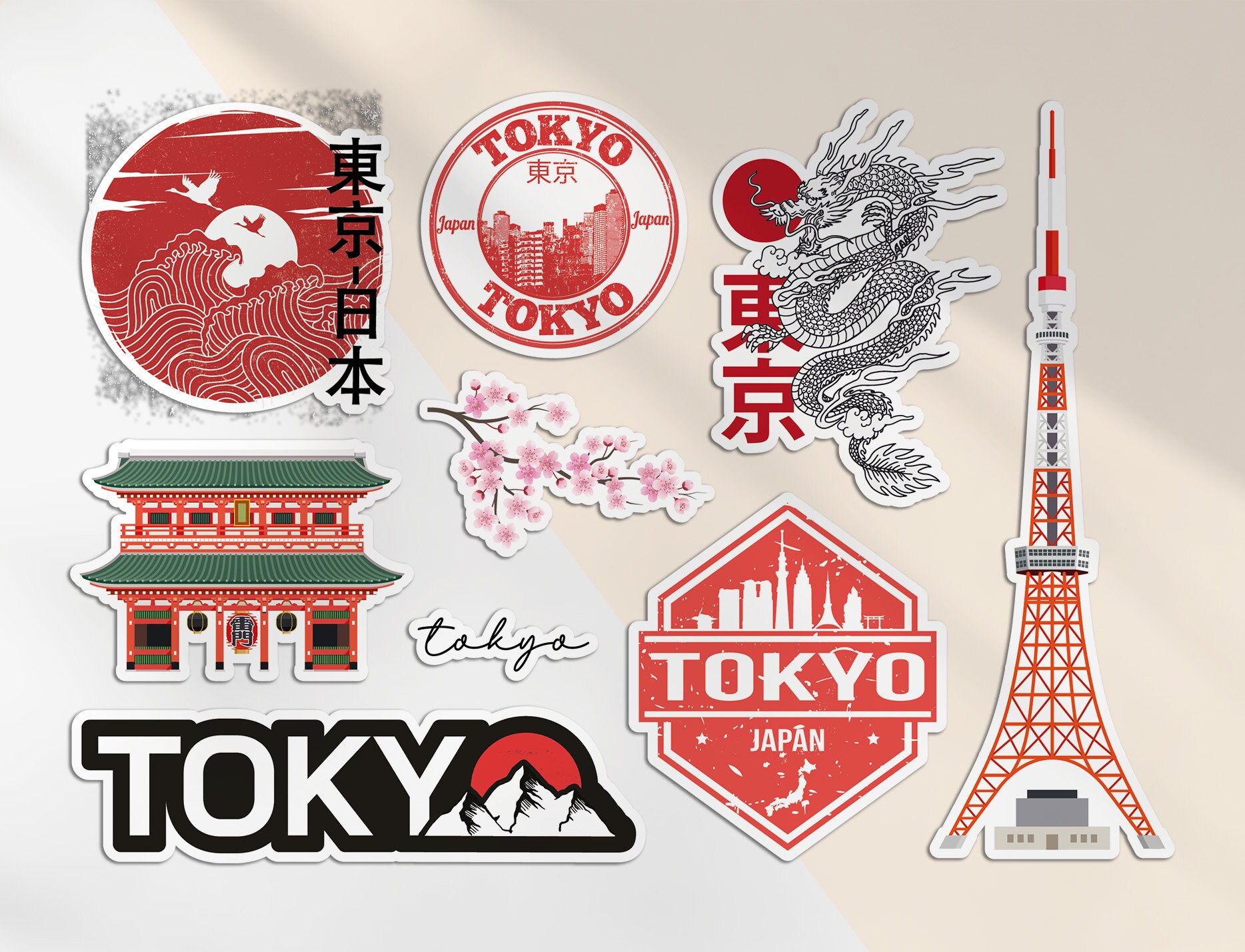 Asia Design Sticker Vinyl Stickers A5 Sticker Sheet Taiwan Landmarks - Taipei Country Asia ...