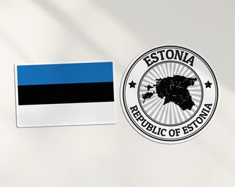 2 x 10cm Estonia Vinyl Stickers - Estonian Europe Country Map Flag Holiday Travel Adventure Luggage Gift Kids Boys Girls Sticker #78669