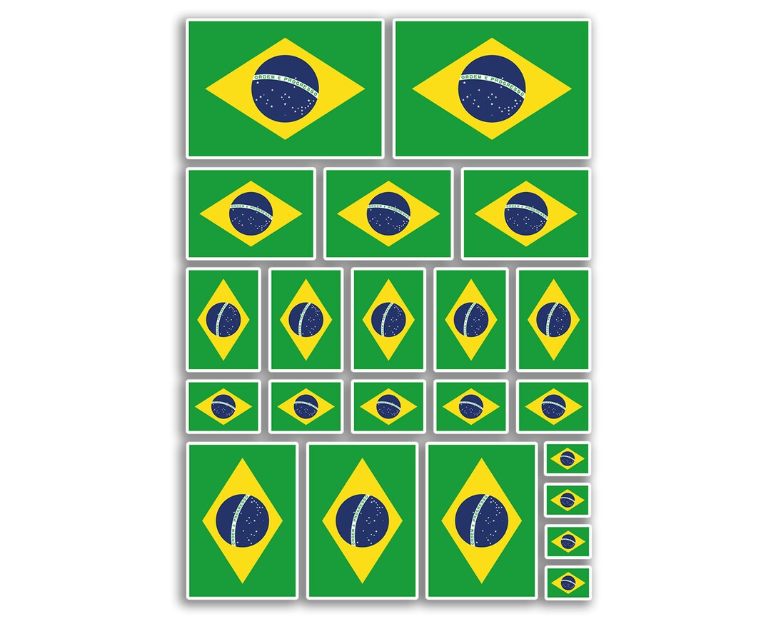 A4 Sticker Sheet Brazil Flags Vinyl Stickers - Brazilian America ...