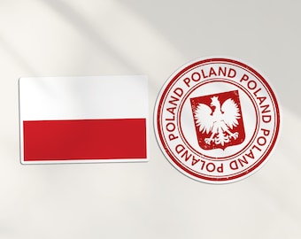 2 x 10cm Poland Vinyl Stickers - Polish Europe Country Map Flag Holiday Travel Adventure Luggage Gift Scrapbooking Boys Girls Sticker #78658