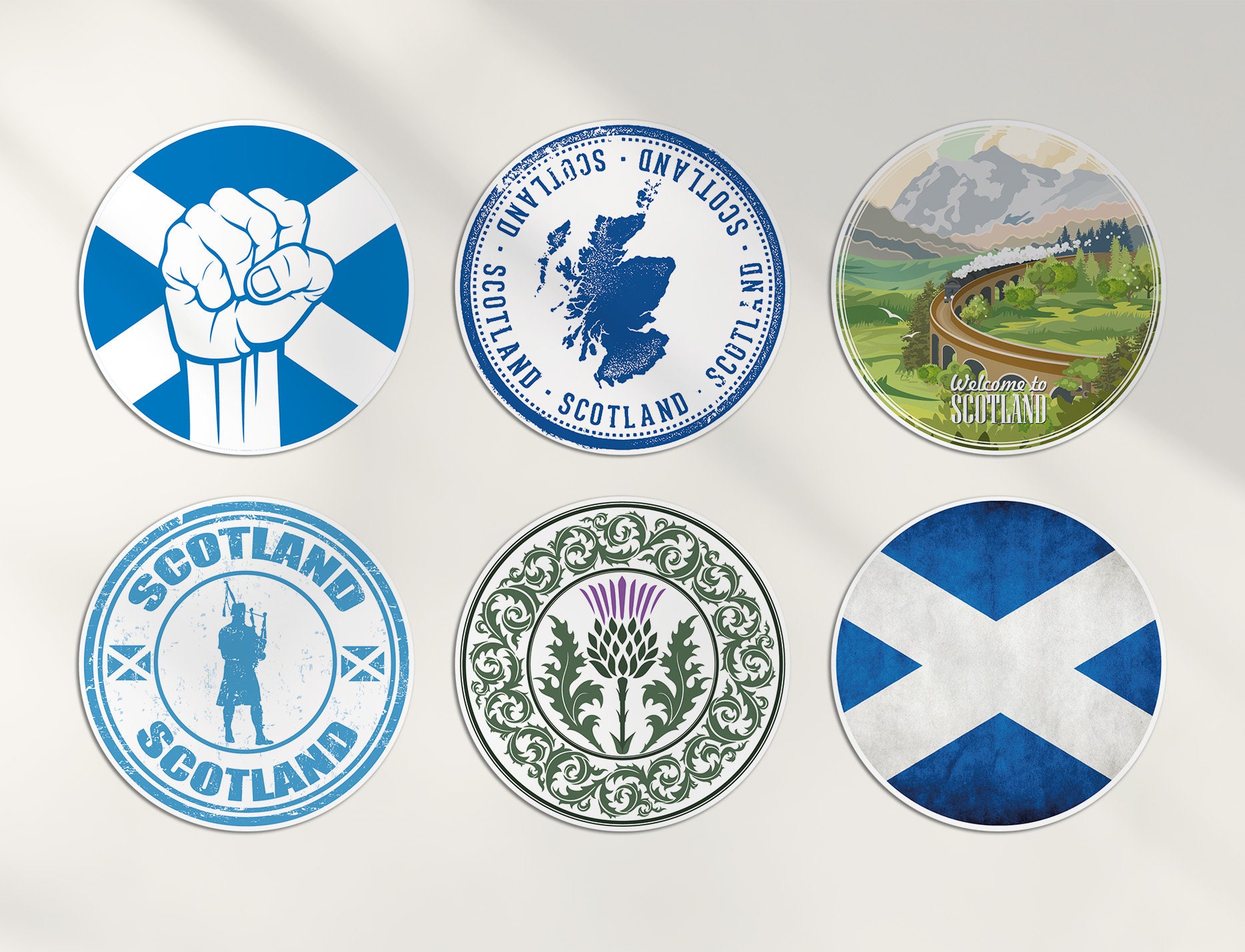 Scotland Caravan Sticker 6 X 10cm Scottish Vinyl Stickers - Scotland Country City Travel Map ...