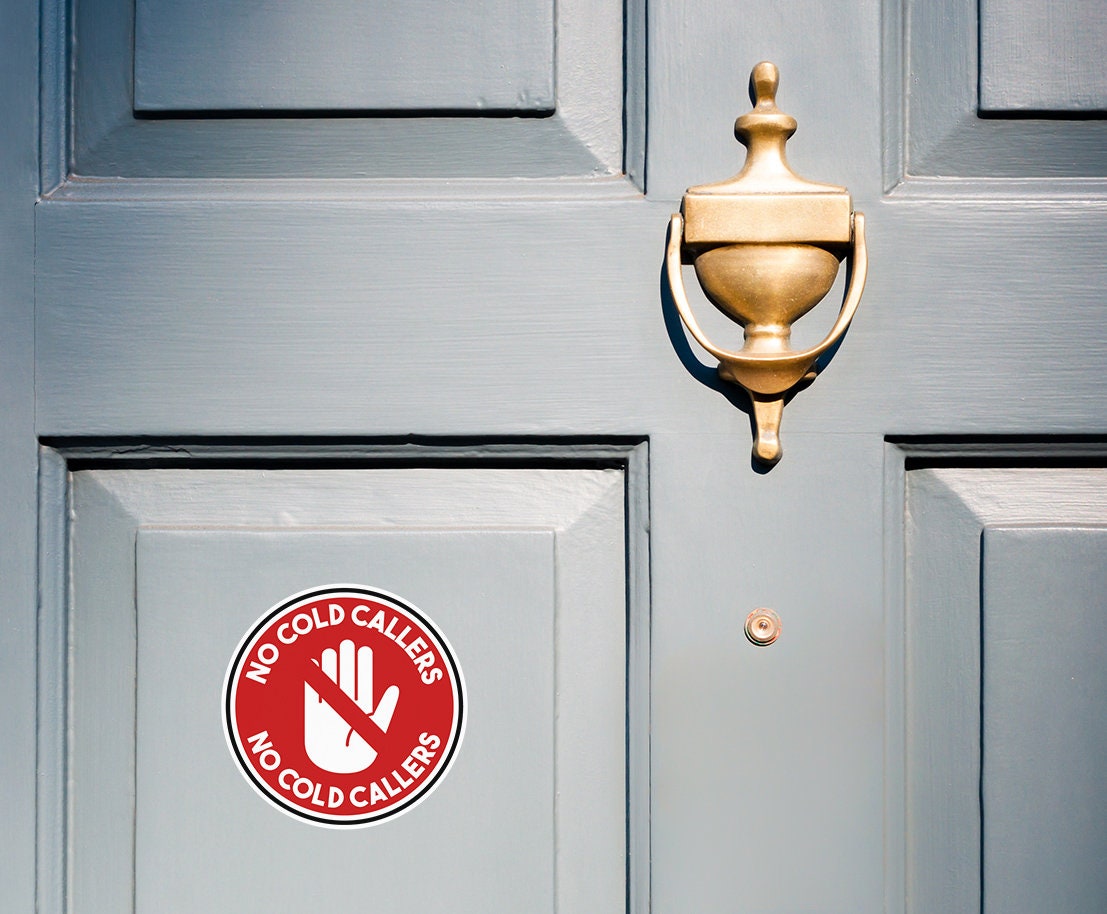 2 X 10 Cm Avviso Di Non Chiamare A Freddo Adesivi In Vinile - Chiamanti Porta D'ingresso Segnale Addetti Alle Vendite Non Bussare Attenzione Lasciare Stop Adesivo Regalo #79813 - Italia - Foto 7