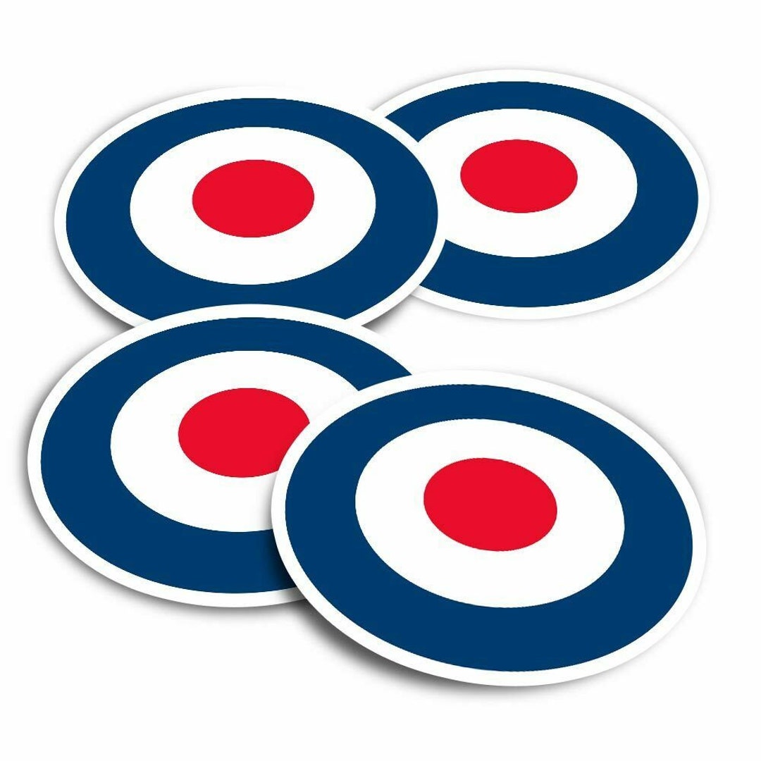 4 X 10cm RAF Vinyl Stickers Roundel Symbol Mod Retro Plane Jet Fighter ...