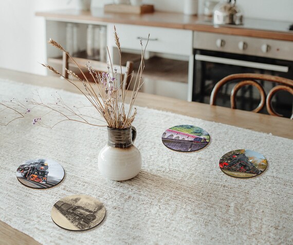 Set 4 Sottobicchieri Con Tema Treni: Regalo Divertente E Originale Per Appassionati Di Ferrovie #8902 - 3