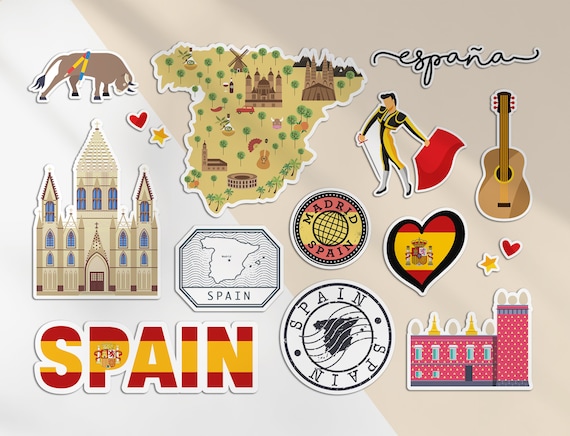 Autocollant Drapeau Espagne – Sticker Carte Adhésif, Marque Bearn, Neuf