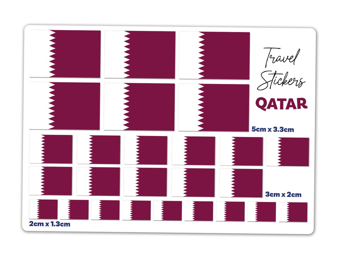 Back Sticker Qatar A5 Sticker Sheet Qatar Flag Vinyl Stickers - Flags Travel Holiday World ...