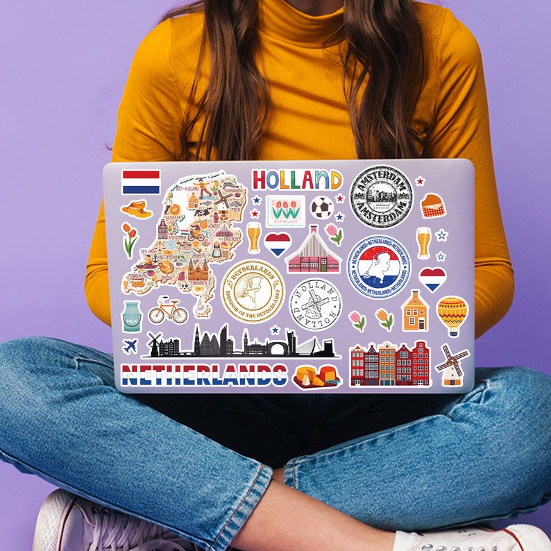 Dutch Interview Sticker A4 Sticker Sheet Netherlands Landmarks Vinyl Stickers - Holland City ...