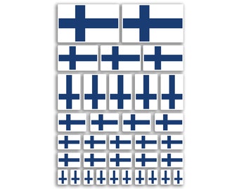 A4 Sticker Sheet Finland Flags Vinyl Stickers - Finnish Country Europe World National Flag Vacation Travel Holiday Car Aesthetic #80052