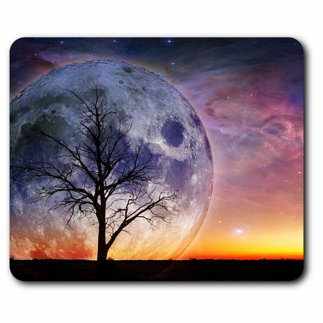 1 X Sunset Galaxy Mouse Mat - Moon Space Landscape Night Desk ...