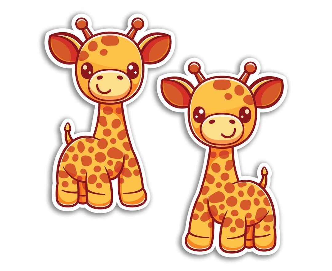 2 X 10cm Giraffe Vinyl Stickers - Calf Zoo Safari Farm Animal Kawaii ...