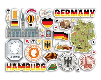 Polen-Aufkleber Set - A5, Glänzendes Vinyl, Mit Karte & Sehenswürdigkeiten