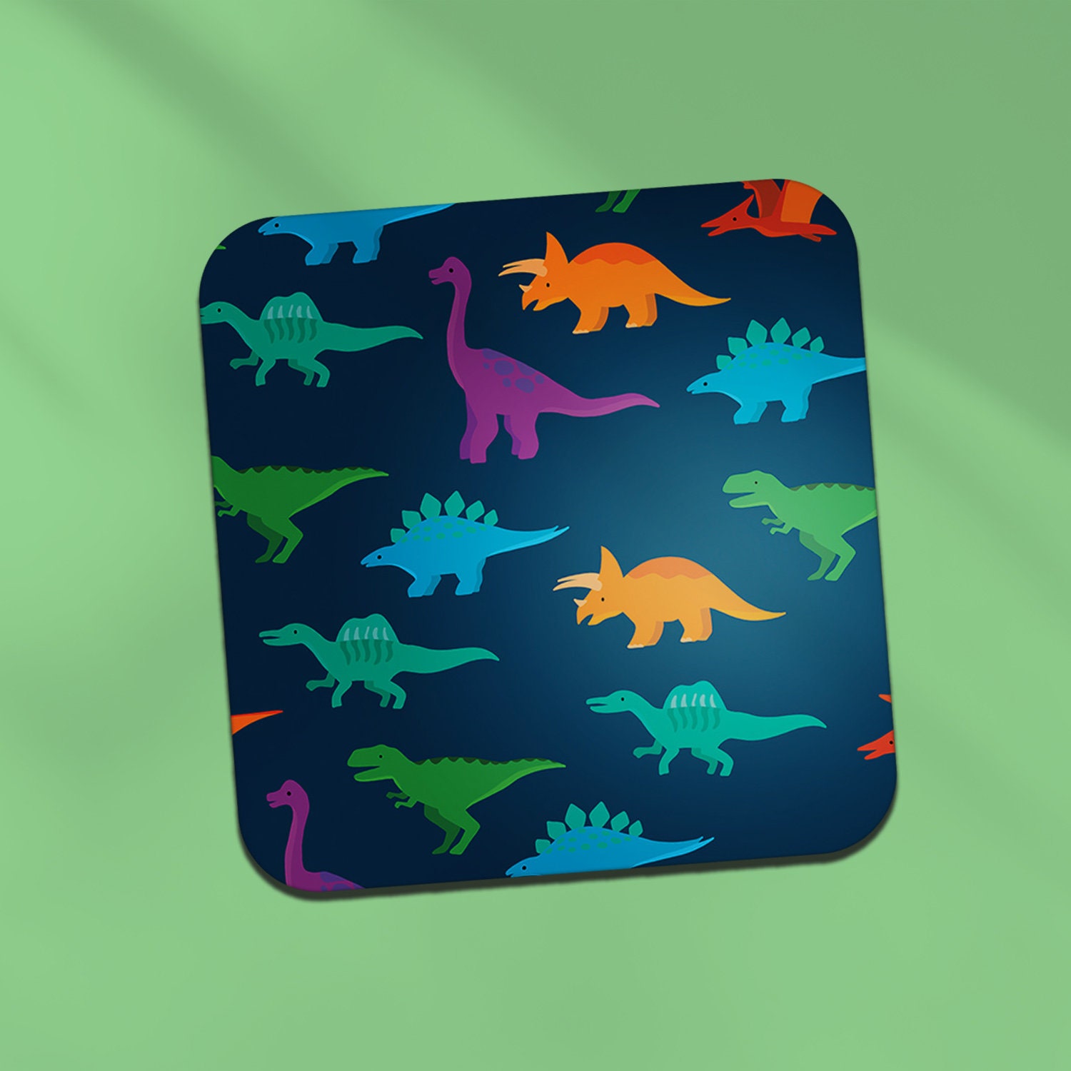 Cool Dinosaur Coaster Coasters Pattern Print Blue Kids Boys Etsy UK