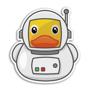 2 x 10cm Astronaut Rubber Ducks Vinyl Stickers - Space Kawaii Toys Bath Duckies Cute Funny Novelty Animal Decal Scrapbook Sticker #81545