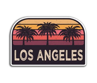 Adesivo In Vinile Lucido Los Angeles California USA - 10x10 Cm - Per Computer Portatile, Auto E Progetti Creativi #9114