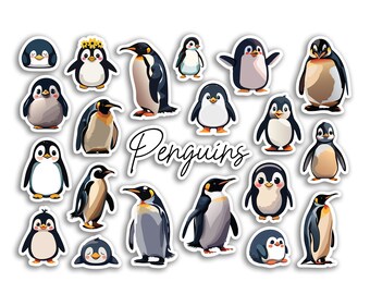 A5 Aufkleber-Bogen Mit Niedlichen Pinguinen – Glänzendes Vinyl, 100 Micron, Ideal Für Laptop, Auto & Scrapbooking
