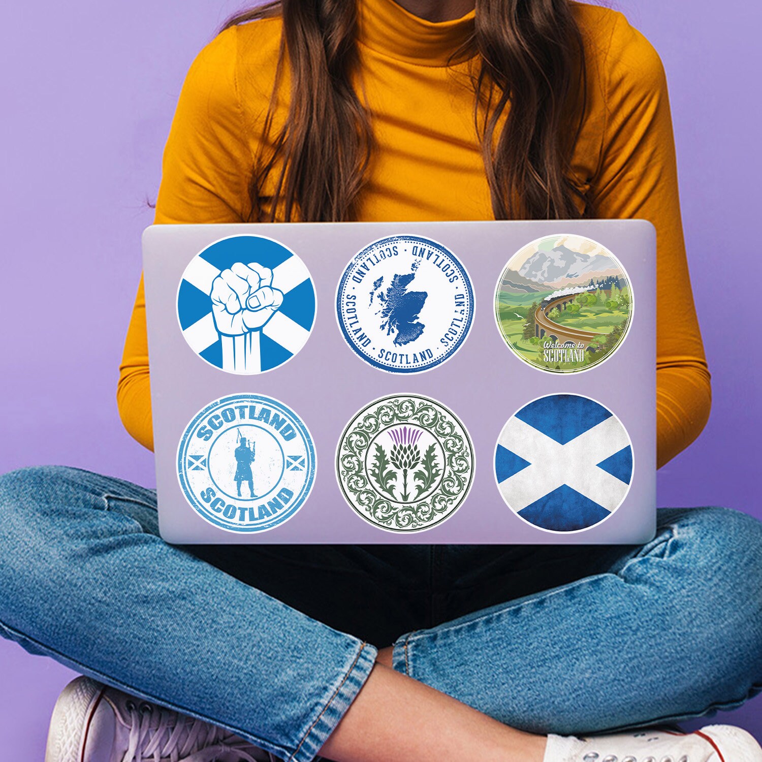 6 X 10cm Scottish Vinyl Stickers - Scotland Country City Travel Map ...