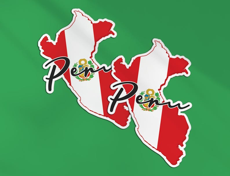 2 X 10cm Peru Flag Vinyl Stickers - Map Travel Holiday World Country ...