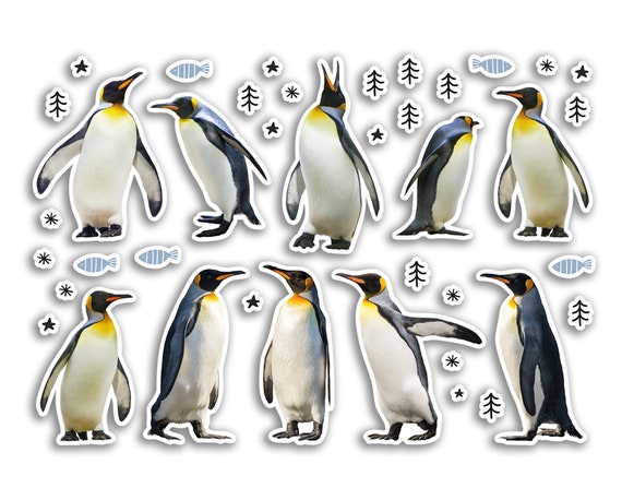 A5 Aufkleber-Bogen Mit Niedlichen Pinguinen – Glänzendes Vinyl, 100 Micron, Ideal Für Laptop, Auto & Scrapbooking