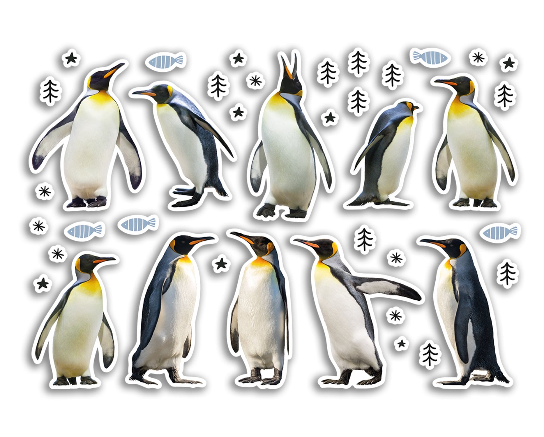 A5 Aufkleber-Bogen Mit Niedlichen Pinguinen – Glänzendes Vinyl, 100 Micron, Ideal Für Laptop, Auto & Scrapbooking