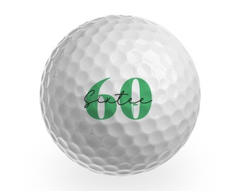 3 x Golf Balls - 60 Sixty 60th Birthday Joke Funny Age Golfing Club Sport Husband Groom Best Man Dad Brother Friend Men Boys Gift #GB0005