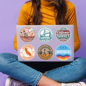 6 X 10cm California Vinyl Stickers US USA State America Travel Map Flag ...