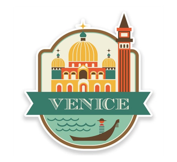 Autocollant Décalque Venice Italy Souvenir Voyage Valise - Multicolore Neuf - 3 Ans Garantie