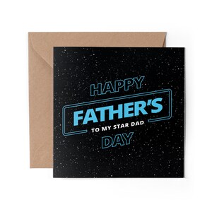 1 x Greeting Card - Happy Father's Day Star Space Dad Daddy Father Cartoon Pattern Birthday Thank You Lover Fan Gift #2390