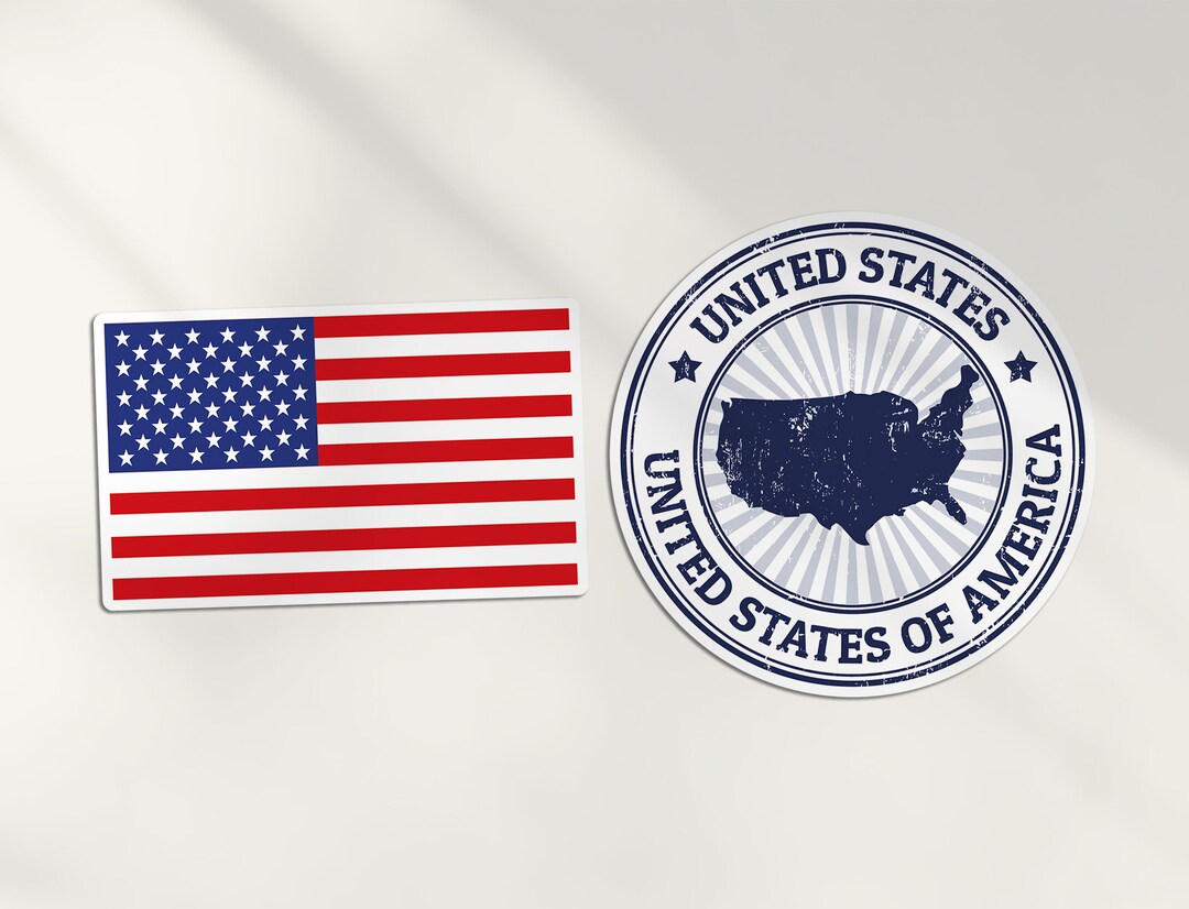 2 X 10cm United States Vinyl Stickers - America USA Country Map Flag ...