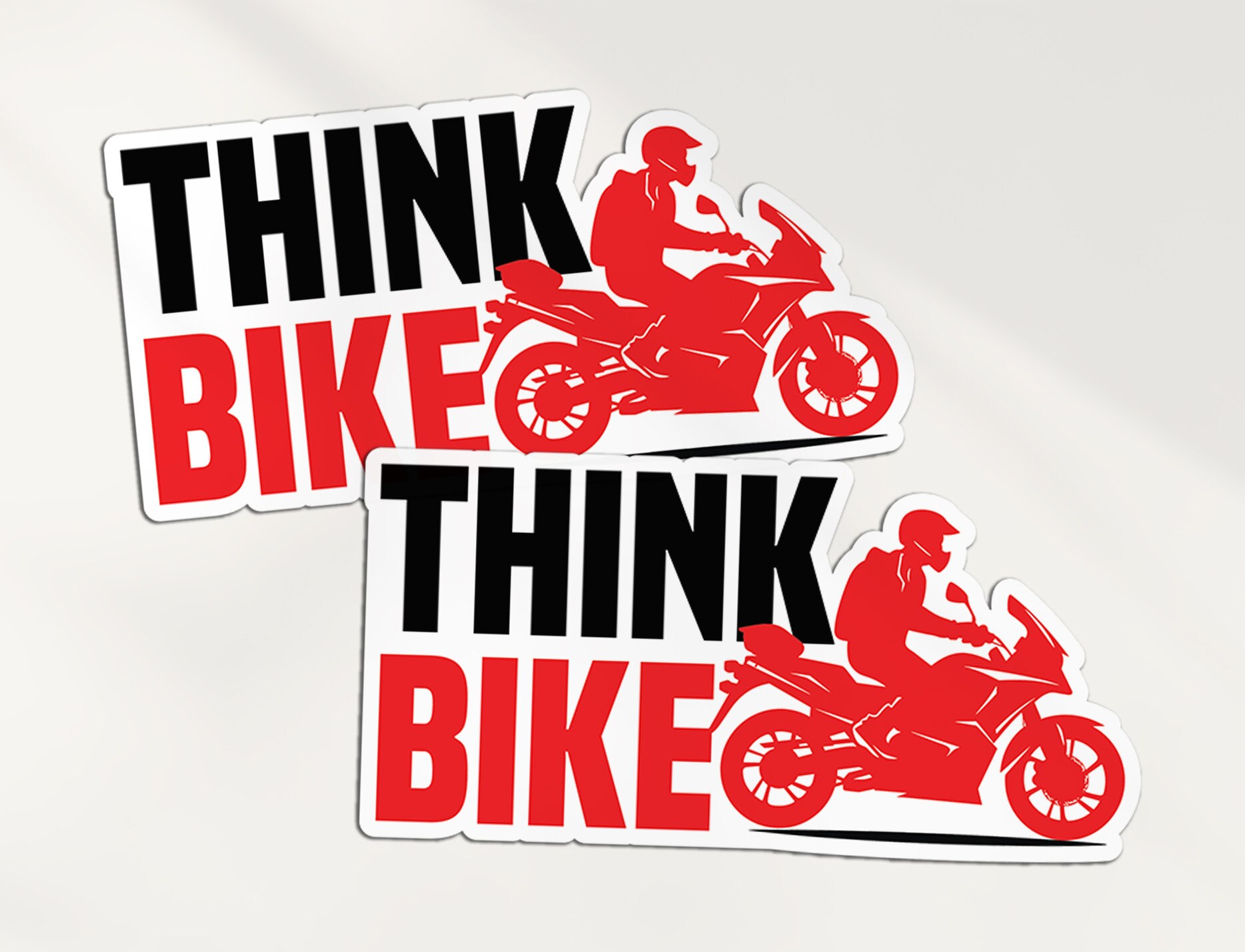 Decalcomania Biker Adesivo Vinilico Think Bike Think Biker - Per Finestrino Auto, Furgone O Camper, Vari Colori Disponibili Adesivo Motociclista Sicurezza