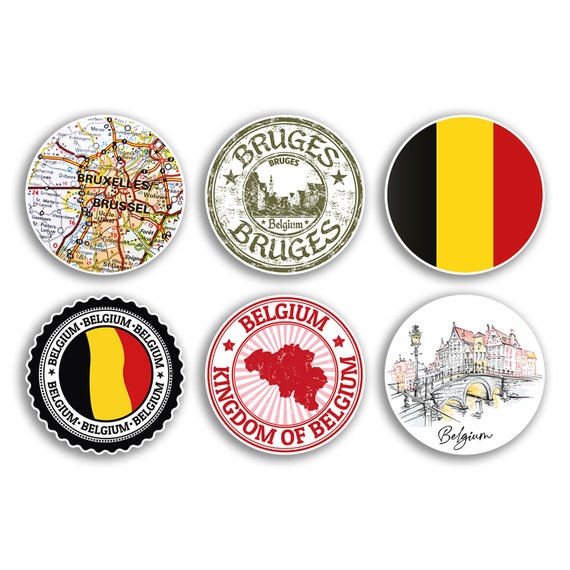 6 X 10cm Belgium Vinyl Stickers Brugge Belgian Country City Etsy