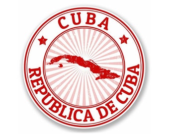 2 x 10 cm Cuba Vinyl Stickers - Cubaanse Republiek Amerika Kaart Reizen Avontuur Wereld Locatie Land Decal Bagage Laptop Cadeau Sticker #4729