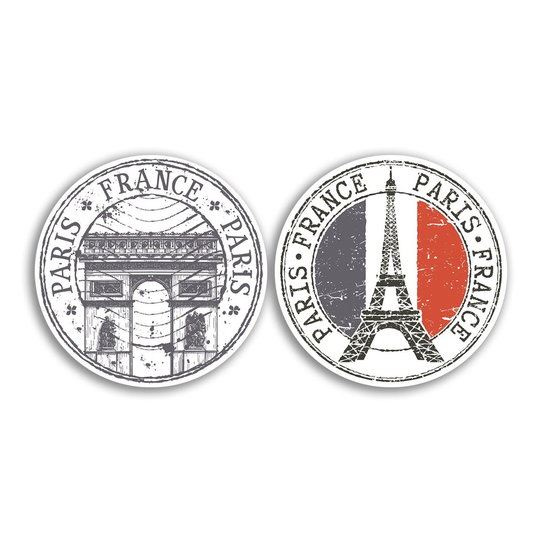2 X 10cm Paris Vinyl Stickers - France French Eiffel Tower City Holiday ...