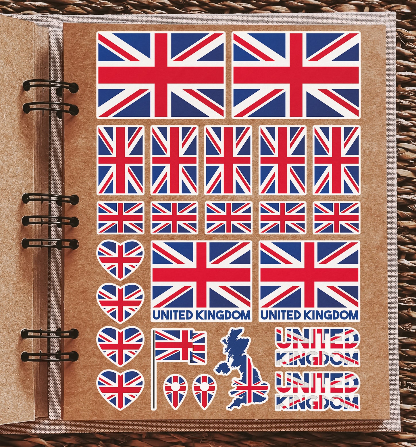 A4 Sticker Sheet United Kingdom Flags Vinyl Stickers - Union Jack Great ...