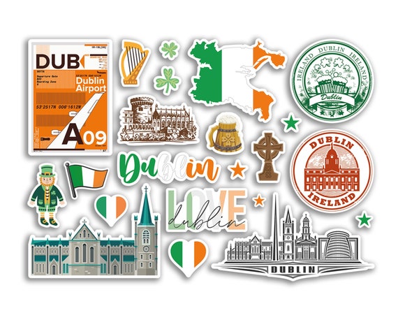 10 X Irish Flag Stickers - Ireland Stickers - For Cars