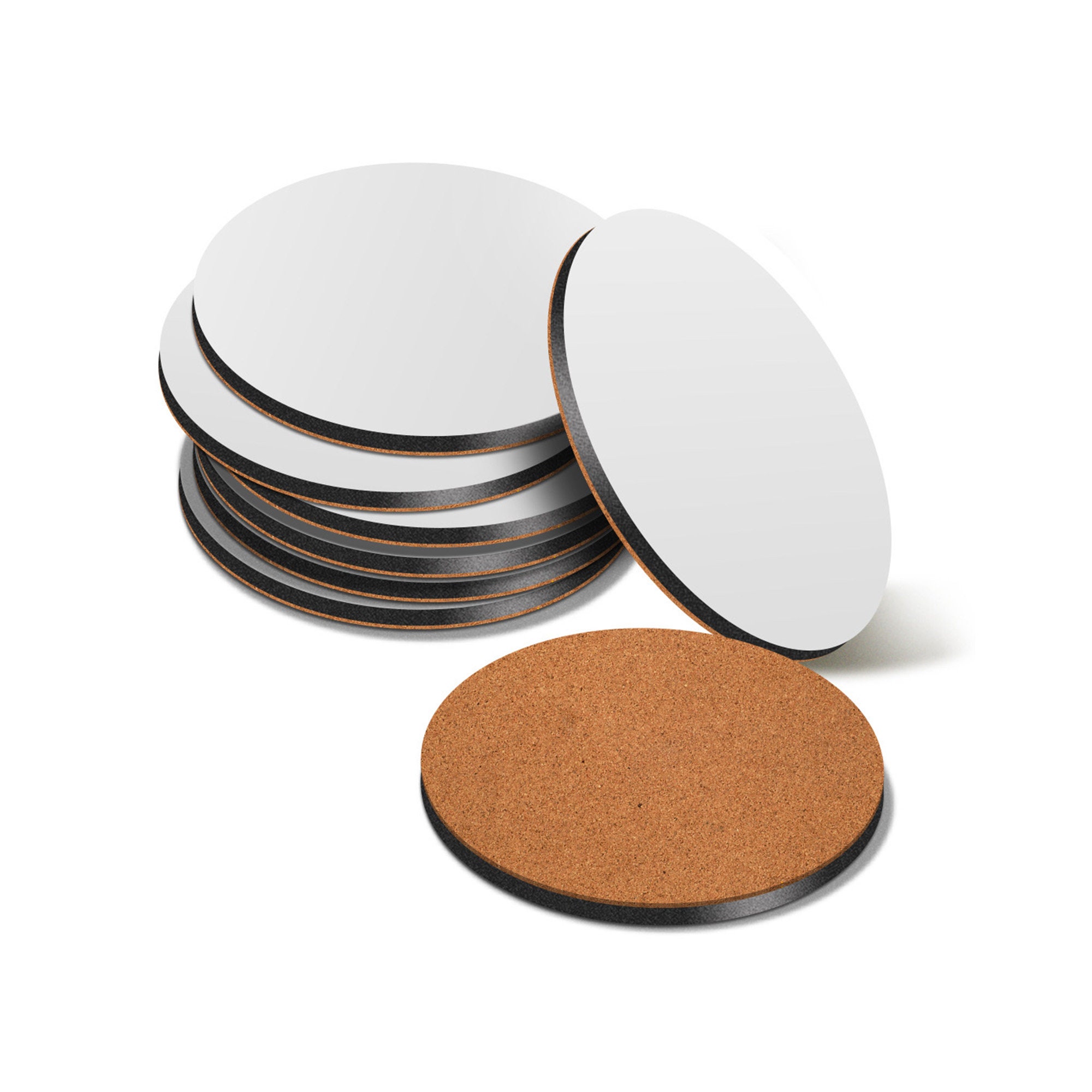 Round cardboard coasters - Pack of 6 pieces for sublimation
