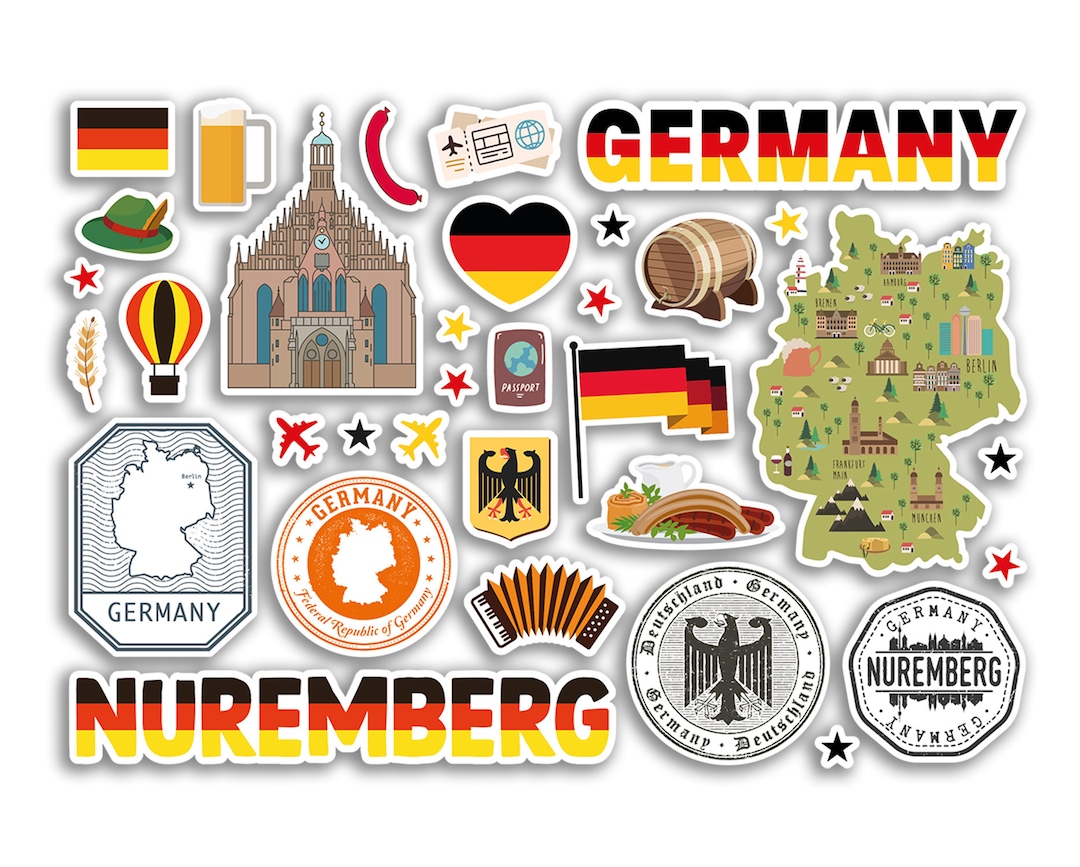 A5 Sticker Sheet Nuremberg Landmarks Vinyl Stickers Germany German ...
