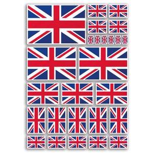 A4 Sticker Sheet United Kingdom Flags Vinyl Stickers - Union Jack Great Britain National Flag Royal Travel Holiday Car Aesthetic #80004
