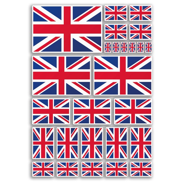 A4 stickervel Verenigd Koninkrijk vlaggen vinylstickers - Union Jack Groot-Brittannië nationale vlag Royal Travel Holiday Car Esthetische #80004